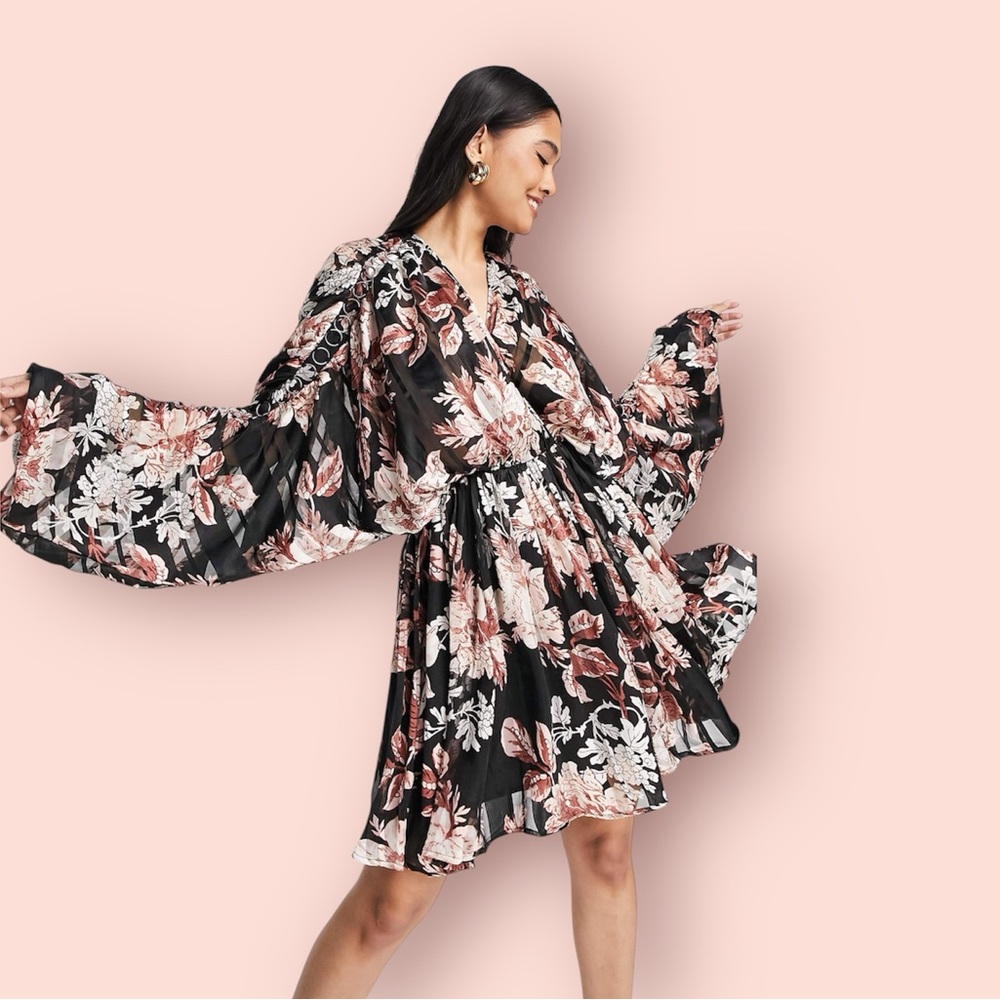 ASOS Black Pink O-Ring Dress